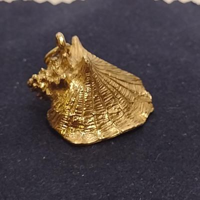 14 Karat Yellow Gold Pendant-Conch Shell Design- Approx Total Weight 10.8 Grams (#60)