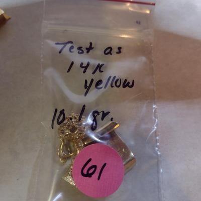14 Yellow Gold Charms- House, Urn, and Diploma Designs- Approx Total Weight 10.1 Grams (#61)