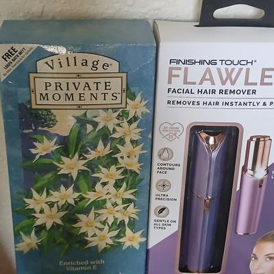 Variety of hygene items - Flawless facial hair remover - purfumes - nail polish remover and more