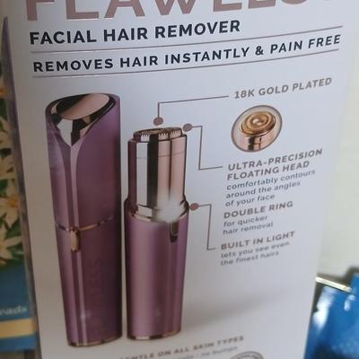 Variety of hygene items - Flawless facial hair remover - purfumes - nail polish remover and more