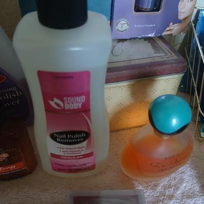Variety of hygene items - Flawless facial hair remover - purfumes - nail polish remover and more