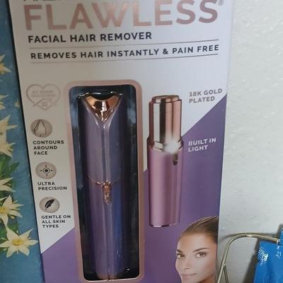 Variety of hygene items - Flawless facial hair remover - purfumes - nail polish remover and more