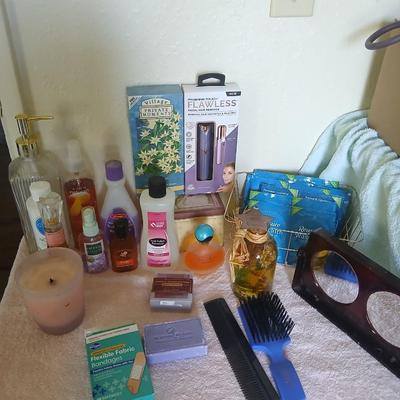 Variety of hygene items - Flawless facial hair remover - purfumes - nail polish remover and more