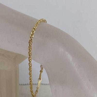14 Yellow Gold Bracelet- Approx 7" Long and Total Weight 2.6 Grams (#63)