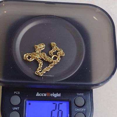 14 Yellow Gold Bracelet- Approx 7" Long and Total Weight 2.6 Grams (#63)