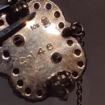 10 Karat Gold Enameled Phi Mu Sorority Pin with Pearls and Rubies- Approx Total Weight 5.0 Grams (#67)