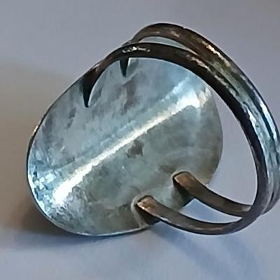 Mexico sterling earrings with vintage turquoise ring size 5.5