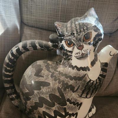 Grey Cat Teapot