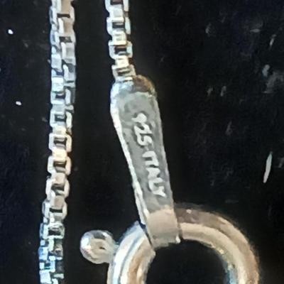Two pairs of .925 Sterling marked hoop earrings with .925 marked Family tree necklace