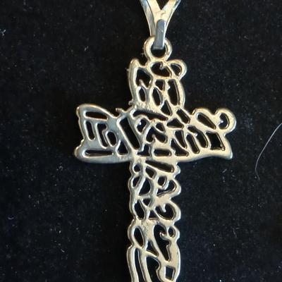 Four beautiful cross pendants - God Loves You - In God we Trust - rhinestone - and design crosses