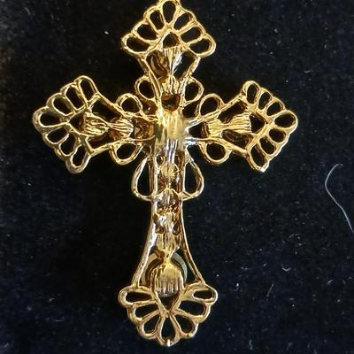 Four beautiful cross pendants - God Loves You - In God we Trust - rhinestone - and design crosses