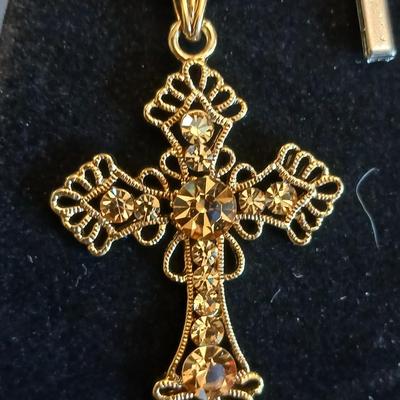 Four beautiful cross pendants - God Loves You - In God we Trust - rhinestone - and design crosses