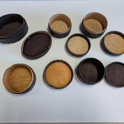 Antique Leather Trinket Jewelry Boxes Textured #1