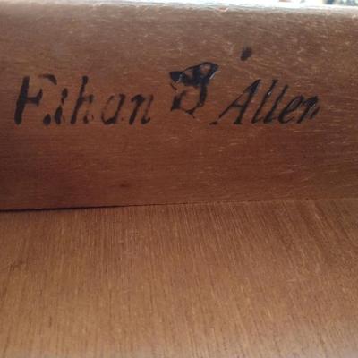 Ethan Allen Wooden Double Drawer Side Table