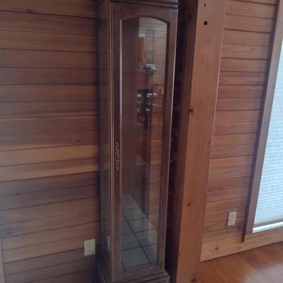 Ethan Allen Lighted Curio Cabinet- Approx 12 3/4" Wide, 11 3/4" Deep, 72 1/4" Tall