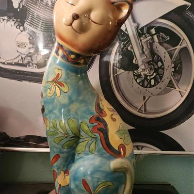 Multicolored Cat Statue