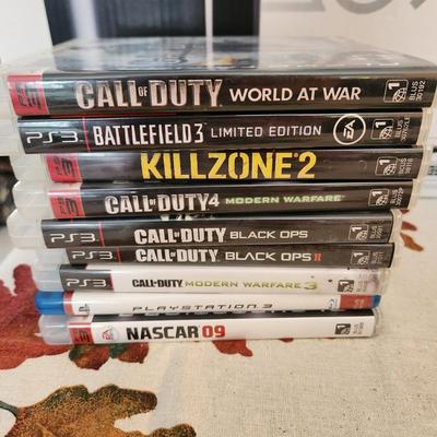 Playstation 3 with Games Call of Duty Black OPS , Battlefield 3, Killzone 2, Nascar 09, Tested