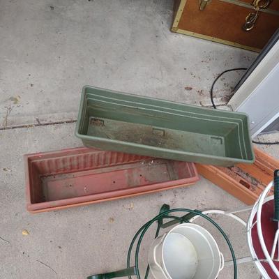 PLANTERS AND PLANT STANDS PLUS GARDENING TOOLS