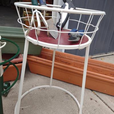 PLANTERS AND PLANT STANDS PLUS GARDENING TOOLS
