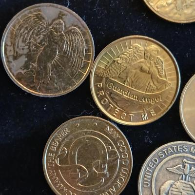 Vintage Guardian Angel tokens - Good luck token - Marine Corps token - Toys for Tots - Tokens to pay it forward