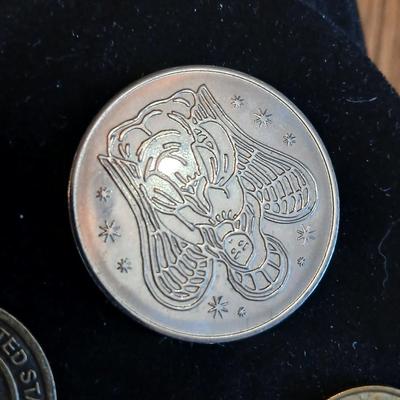 Vintage Guardian Angel tokens - Good luck token - Marine Corps token - Toys for Tots - Tokens to pay it forward