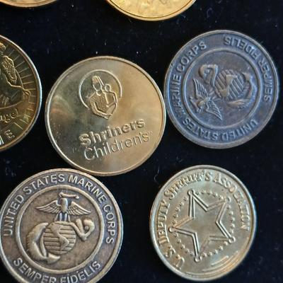 Vintage Guardian Angel tokens - Good luck token - Marine Corps token - Toys for Tots - Tokens to pay it forward