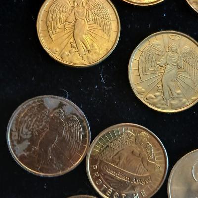 Vintage Guardian Angel tokens - Good luck token - Marine Corps token - Toys for Tots - Tokens to pay it forward
