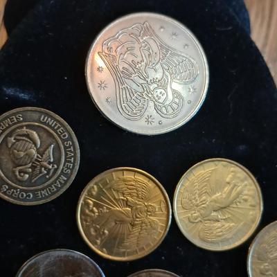 Vintage Guardian Angel tokens - Good luck token - Marine Corps token - Toys for Tots - Tokens to pay it forward