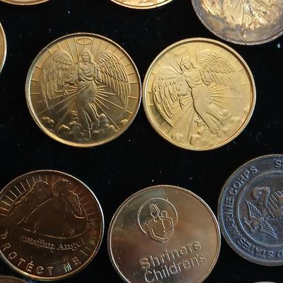Vintage Guardian Angel tokens - Good luck token - Marine Corps token - Toys for Tots - Tokens to pay it forward