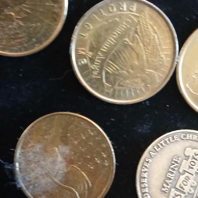 Vintage Guardian Angel tokens - Good luck token - Marine Corps token - Toys for Tots - Tokens to pay it forward