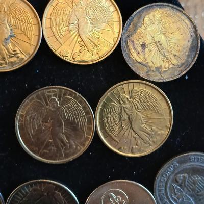 Vintage Guardian Angel tokens - Good luck token - Marine Corps token - Toys for Tots - Tokens to pay it forward