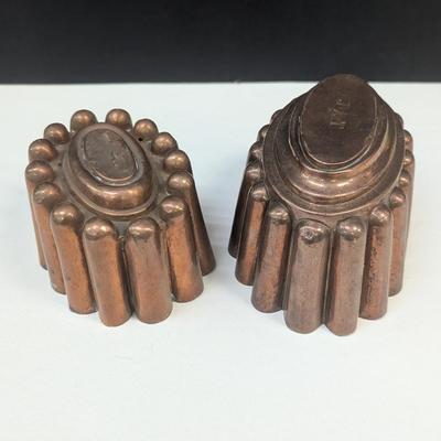 Sale Photo Thumbnail #1820: Hammered Antique Copper Pudding Jelly Baking Molds