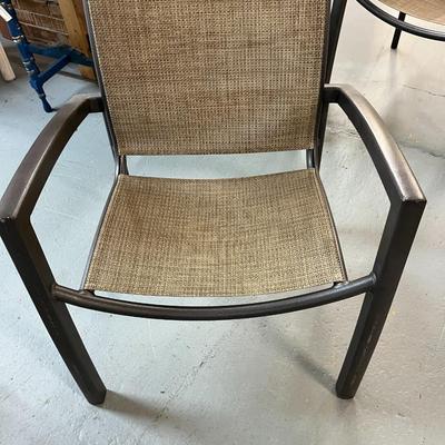 Sale Photo Thumbnail #114: Set of 4 Tropitone Outdoor Sling Chairs.  Powder Coat Aluminum Frames with Outdoor Seating Fabric