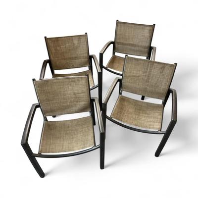 Sale Photo Thumbnail #116: Set of 4 Tropitone Outdoor Sling Chairs.  Powder Coat Aluminum Frames with Outdoor Seating Fabric