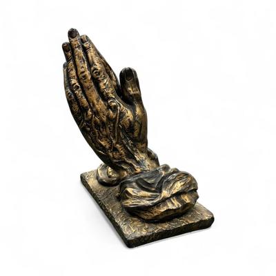 Sale Photo Thumbnail #123: Ceramic Praying Hands Sculpture 
10.5" Tall x 8.5" wide x 7" Deep