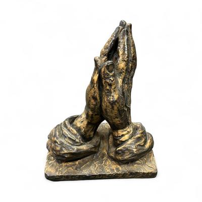 Sale Photo Thumbnail #126: Ceramic Praying Hands Sculpture 
10.5" Tall x 8.5" wide x 7" Deep