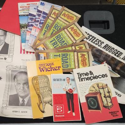 Sale Photo Thumbnail #172: VIntage President Richard Nixon & Spiro Mini-Poster and Cracker Barrel Road map lot.