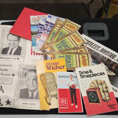 Sale Photo Thumbnail #173: VIntage President Richard Nixon & Spiro Mini-Poster and Cracker Barrel Road map lot.