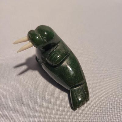 Carved Jade and Fluorite Marine Life Figurines (K-EL)