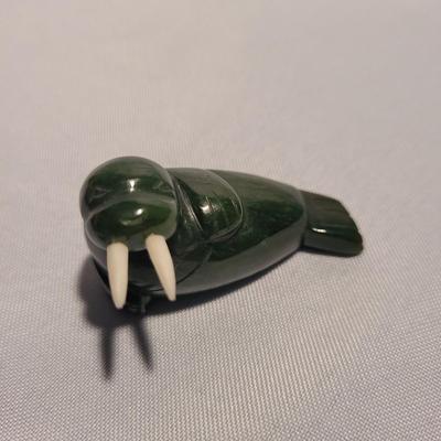 Carved Jade and Fluorite Marine Life Figurines (K-EL)