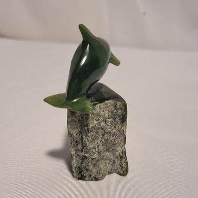 Carved Jade and Fluorite Marine Life Figurines (K-EL)