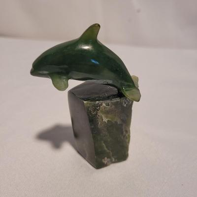 Carved Jade and Fluorite Marine Life Figurines (K-EL)