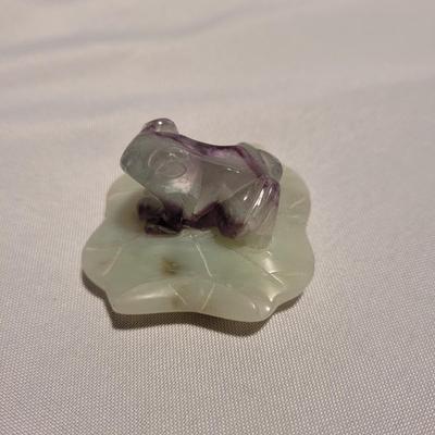 Carved Jade and Fluorite Marine Life Figurines (K-EL)