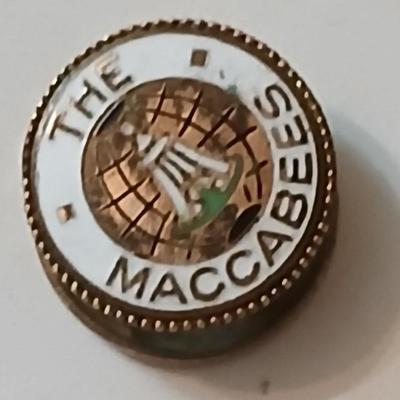 Assortment of award pins with a black fabric covered box