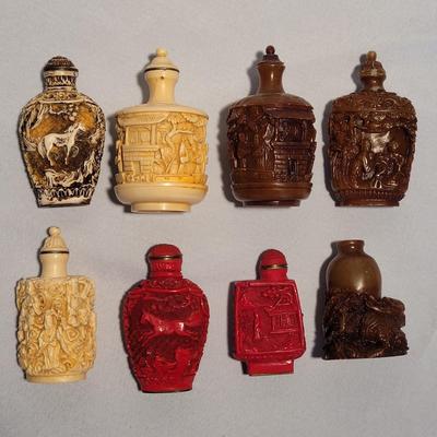 Carved Resin Snuff Bottles (K-EL)