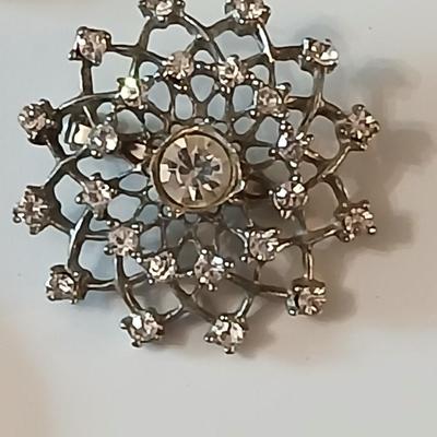 Vintage St. Thomas Black Clutch Evening Beaded purse with brooch pins -rhinestone and tea kettle and an embroidered cloth