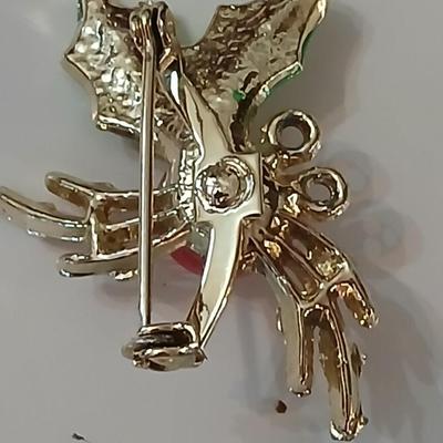 Vintage Christmas pins - Bells, tree, Santa, candy cane, holly, and a wreath