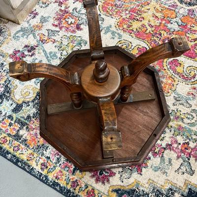 Sale Photo Thumbnail #157: Octagonal Table crafted from Walnut and Burr Walnut featuring exquisite marquetry inlay
29" Wide X 19.5" Tall