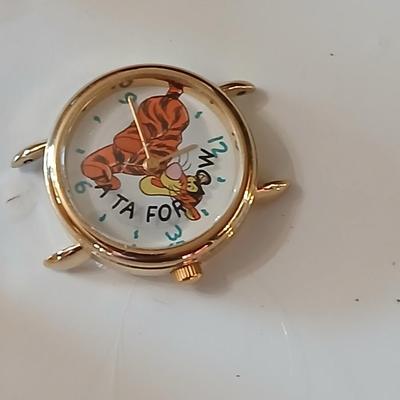 Disney pins - vintage Donald duck figure with whistle beak and a Tigger watch face