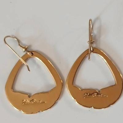Vintage gold toned leaf themed Jewlery - Brooch pins, earrings, Money, Laurel Burch, Sarah Coventry